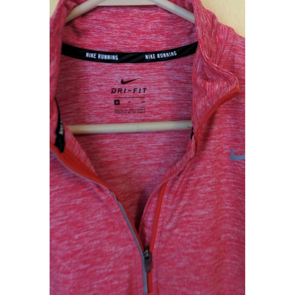 Nike Running Women's Dri-Fit Long Sleeve Heather Orange 1/4 Zip Pullover Size S - Picture 5 of 9